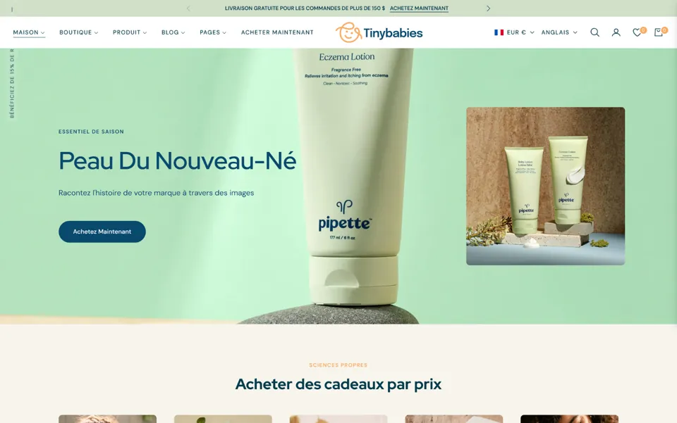 Exemple : des fiches produits qui rassurent, avec photos, bénéfices et avis.